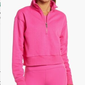 Zella Cara Lite Half Zip Crop Sweatshirt